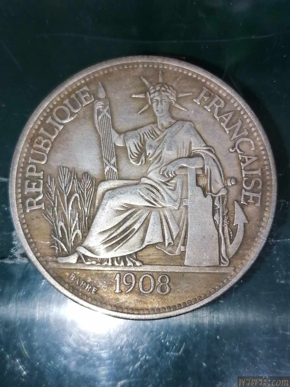 เหรียญ REPUBLIQUE  FRANCAISE 1908INDO.CHINE FRANCS.